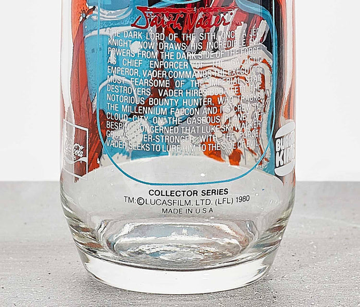 vintage 1980 Star Wars Empire Strikes Back Darth Vader Glass - lollygag