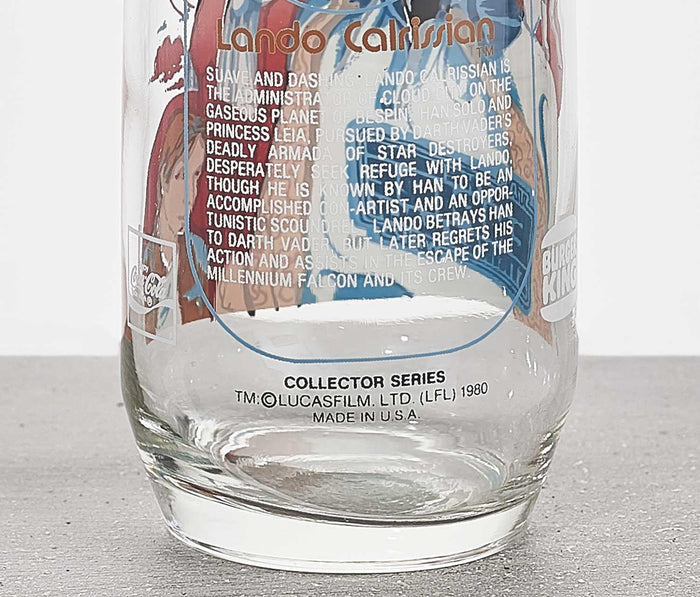 Star Wars Empire Strikes Back Glass Lando Calrissian vintage glass