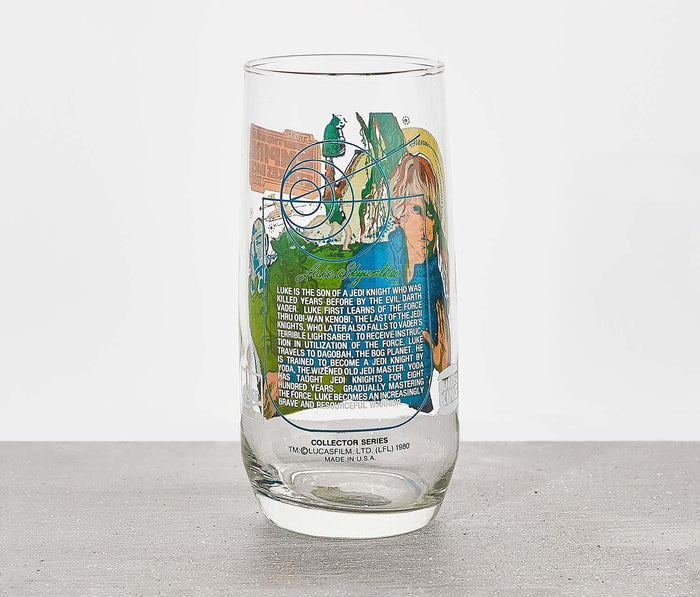 Star Wars Luke Skywalker Empire Strikes Back Vintage Glass