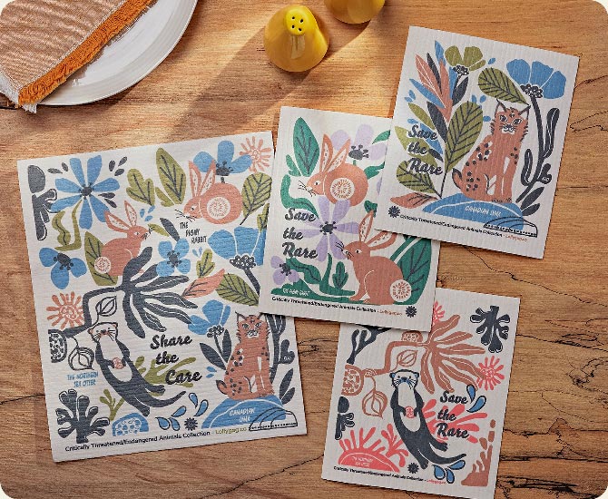 Fading Fantastical Swedish Dishcloths Tester + Magnetic clip Wholesale - Lollygag