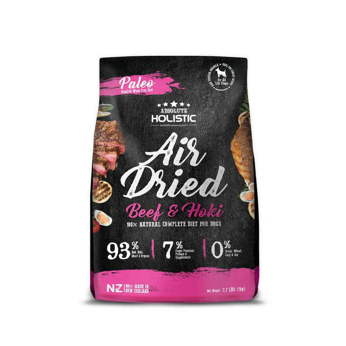 Absolute Holistic Air Dried Dog Food Beef and Hoki 1kg