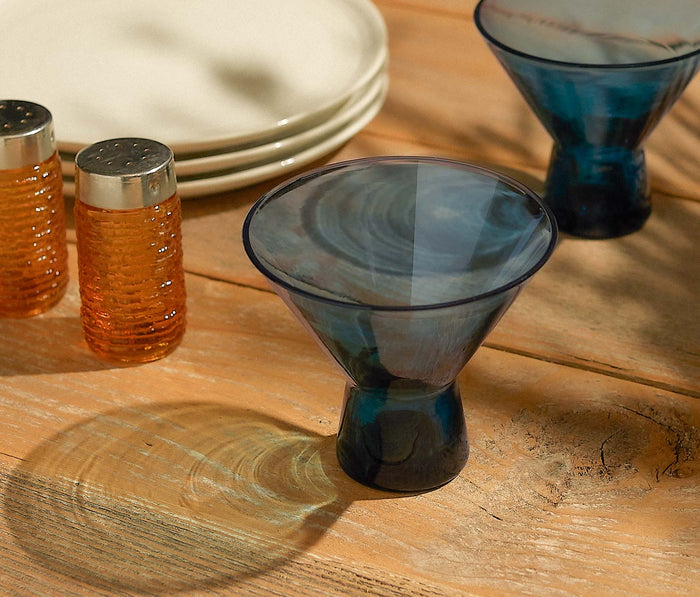 Acopa Blue Color Martini Stemless Glass - lollygag