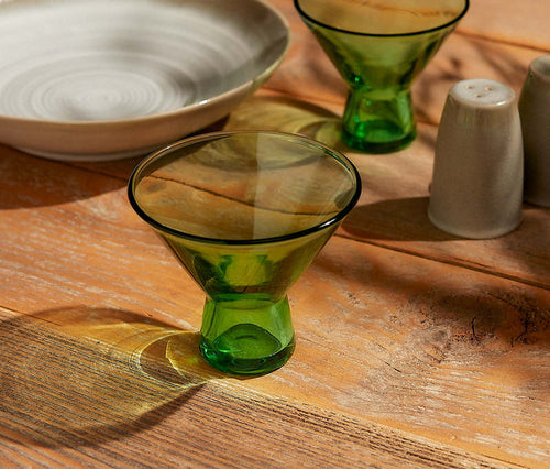 Acopa Green Color Martini Stemless Glass - lollygag