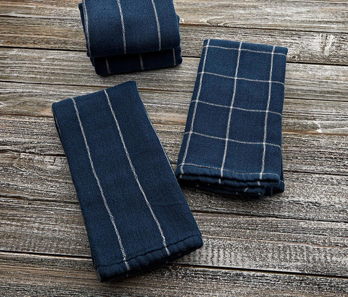 Woven Plaid Navy Napkins Set - Lollygag