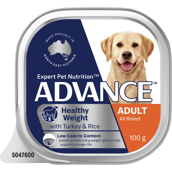Advance Turkey and Rice Healthy Weight All Breed Adult Dog Wet Food 100g x 12