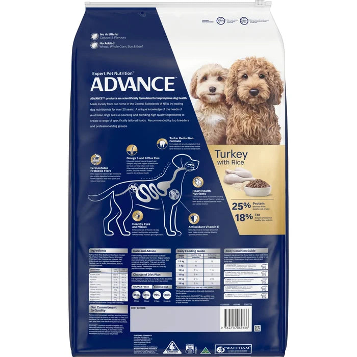 Advance Turkey and Rice Small Oodles Adult Dog Dry Food 13kg