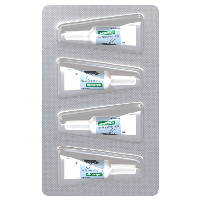 Advantage Flea Treatment for Dogs 25kg+ Blue 4 Pack