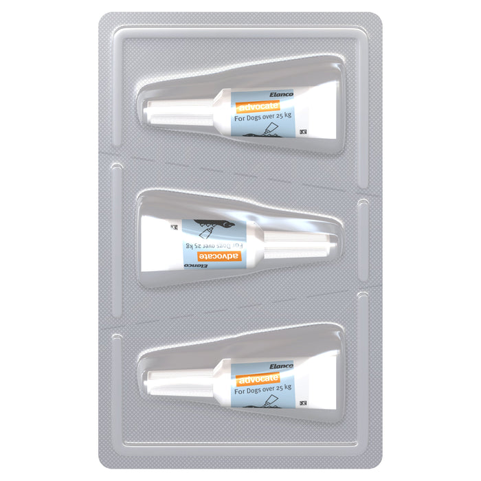 Advocate Flea Heartworm and Worm Treatment for Dogs 25kg Blue 3 Pack