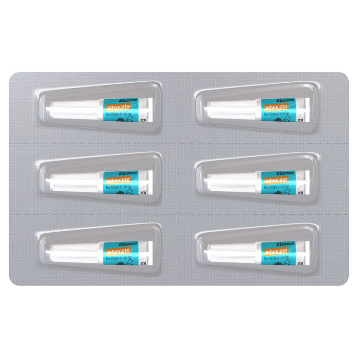 Advocate Flea Heartworm and Worm Treatment for Dogs 4-10kg Aqua 6 Pack