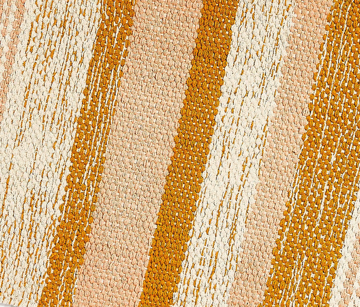 Boho ochre, blush, and cream striped woven fringe placemats set - lollygg
