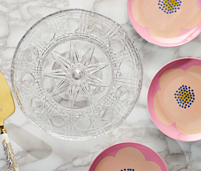 Vintage Clear Pedestal Medium Cake Stand - Lollygag