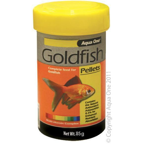 Aqua One Goldfish Pellets 2mm Fish Food 85g-Habitat Pet Supplies
