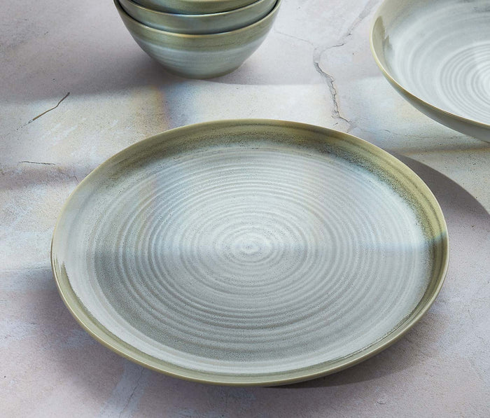 Aquarius Sage Green Dinner Stoneware Plate - lollygag