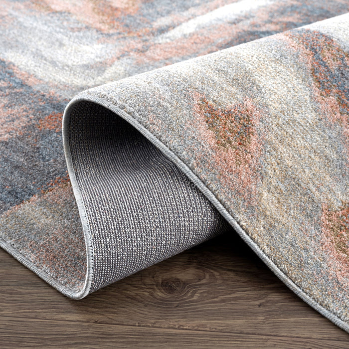 Aria Marble Swirl Orange Rug