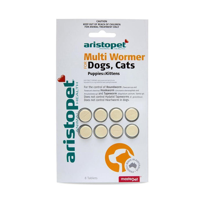 Aristopet Multi Wormer Tablets for Dogs and Cats 8 Pack-Habitat Pet Supplies