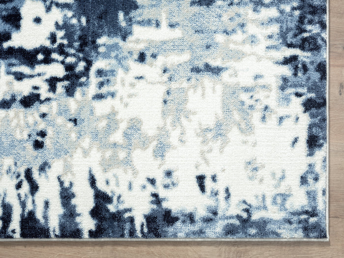 Arto Abstract Distressed Blue Rug