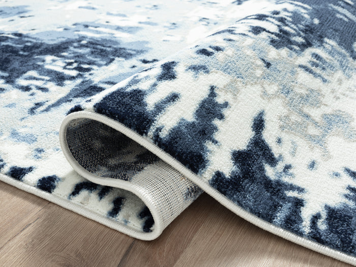 Arto Abstract Distressed Blue Rug