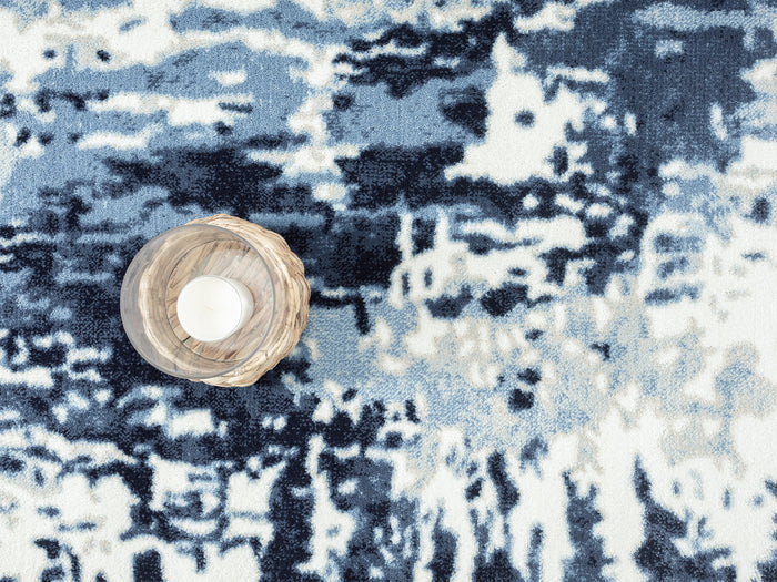 Arto Abstract Distressed Blue Rug