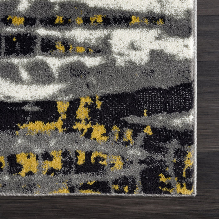 Arto Abstract Striping Grey Rug
