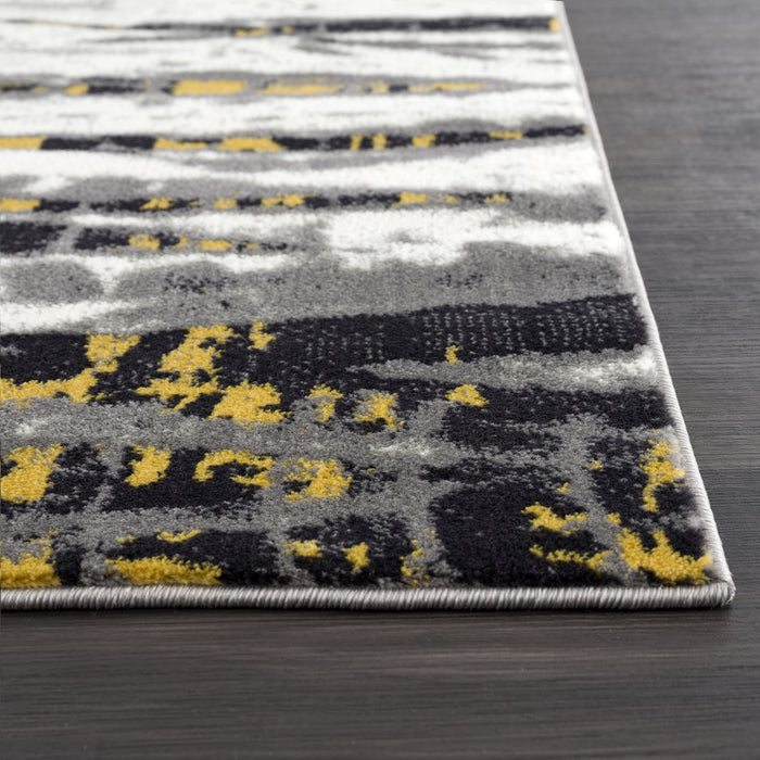 Arto Abstract Striping Grey Rug