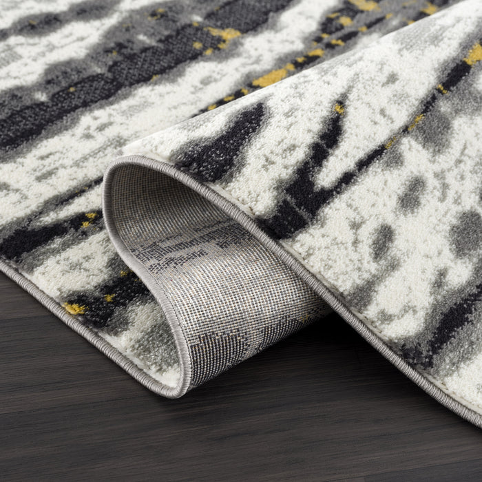 Arto Abstract Striping Grey Rug