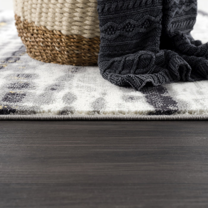 Arto Abstract Striping Grey Rug