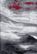 Arto Abstract Waves Red Rug