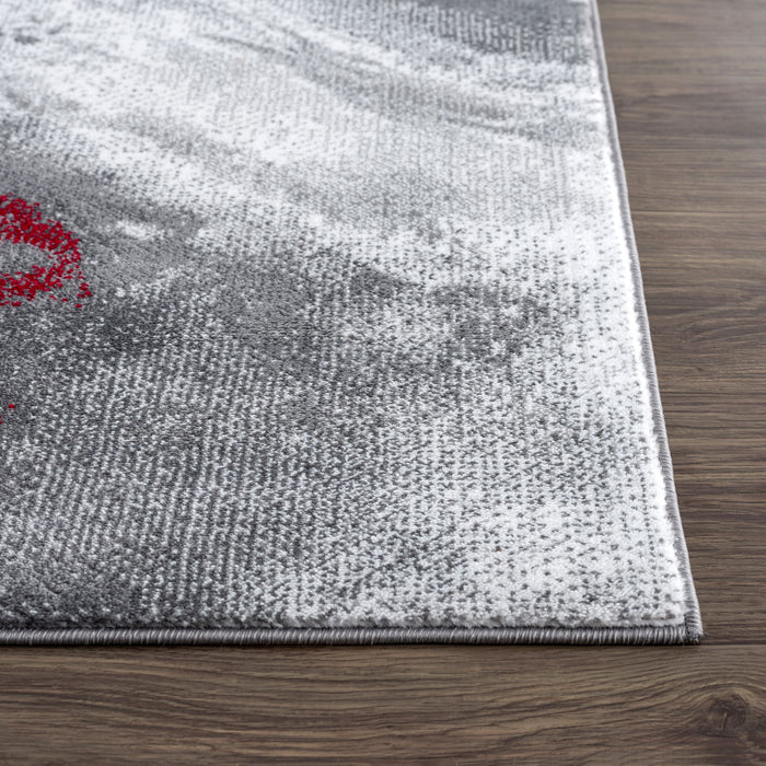 Arto Abstract Waves Red Rug