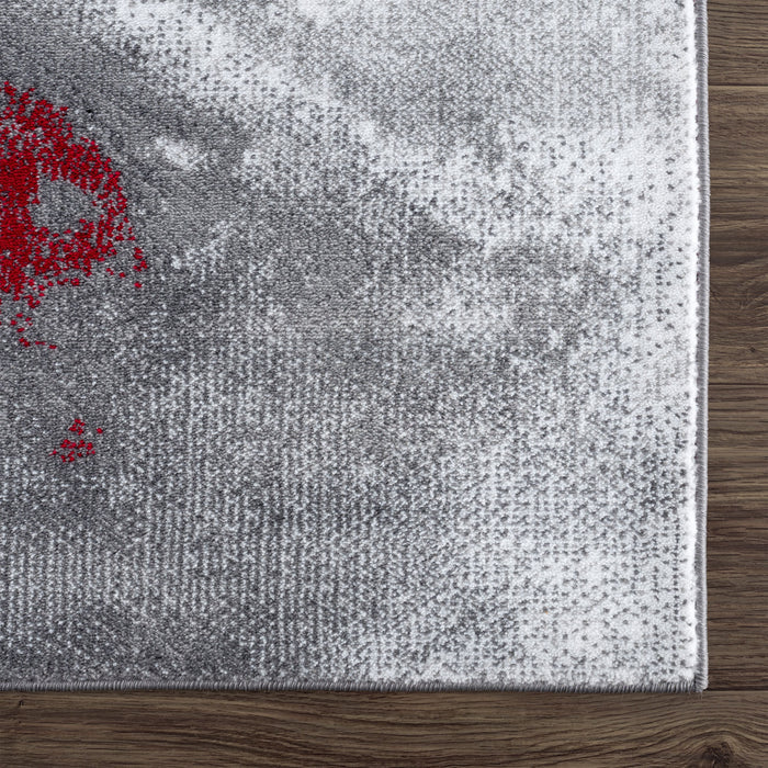 Arto Abstract Waves Red Rug