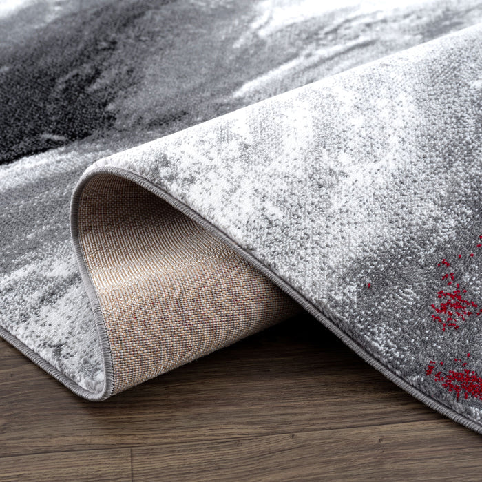 Arto Abstract Waves Red Rug