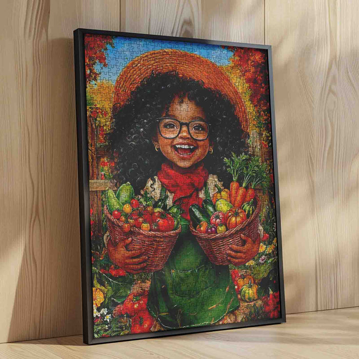 Autumn Harvest Garden Girl Jigsaw Puzzle