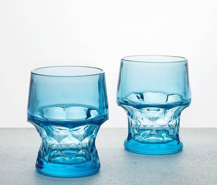 Fenton Georgian azura Blue honeycomb glass