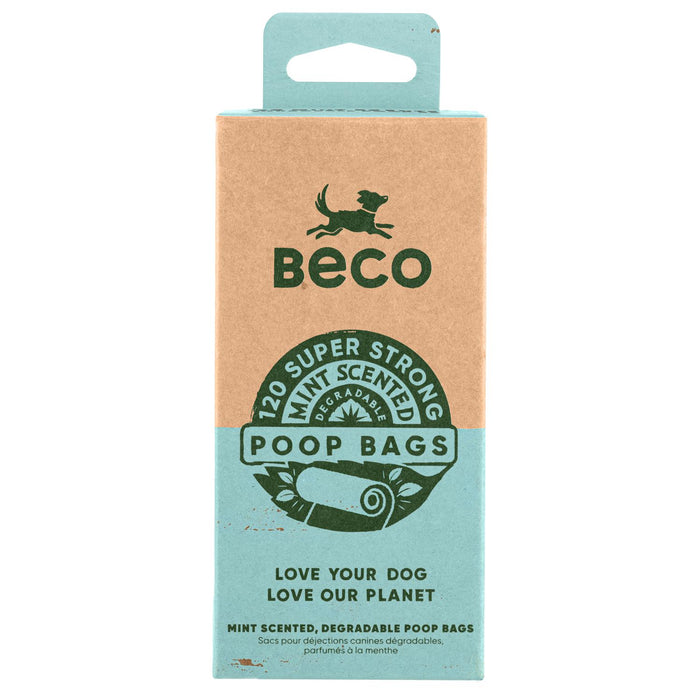 Beco Eco-Friendly Degradable Mint Scented Dog Poop Bags 120pk-Habitat Pet Supplies