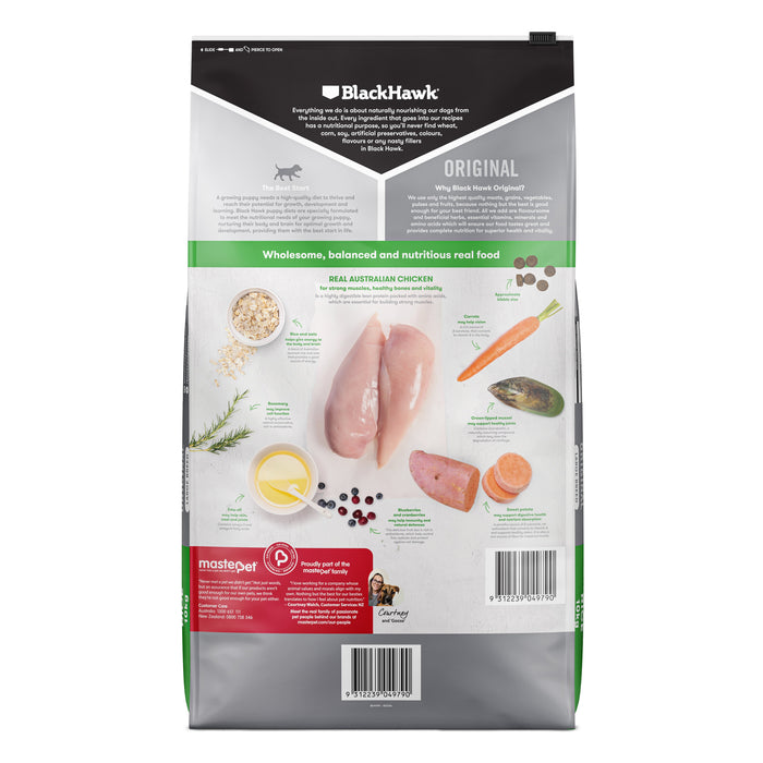 Black Hawk Chicken and Rice Large Breed Puppy Dry Dog Food 10kg