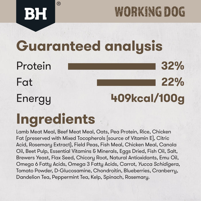 Black Hawk Original Lamb and Beef Working Dog Dry Dog Food 20kg