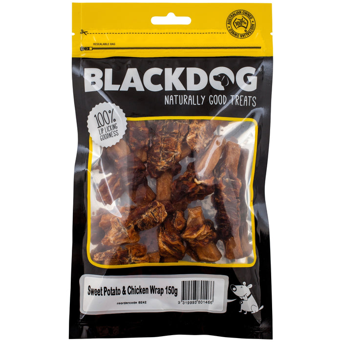 Blackdog Sweet Potato and Chicken Wraps Dog Treats 150g-Habitat Pet Supplies