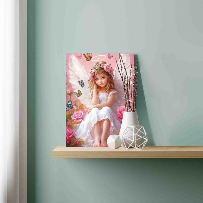 Blonde Angel with Butterflies Paint by Numbers