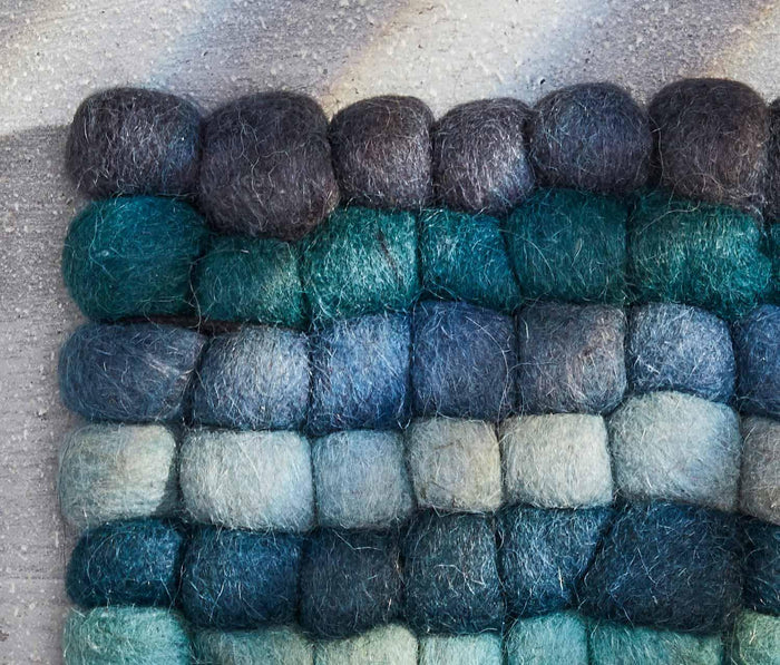 Boho Blue Lagoon Ombre Felted Trivets - lollygag