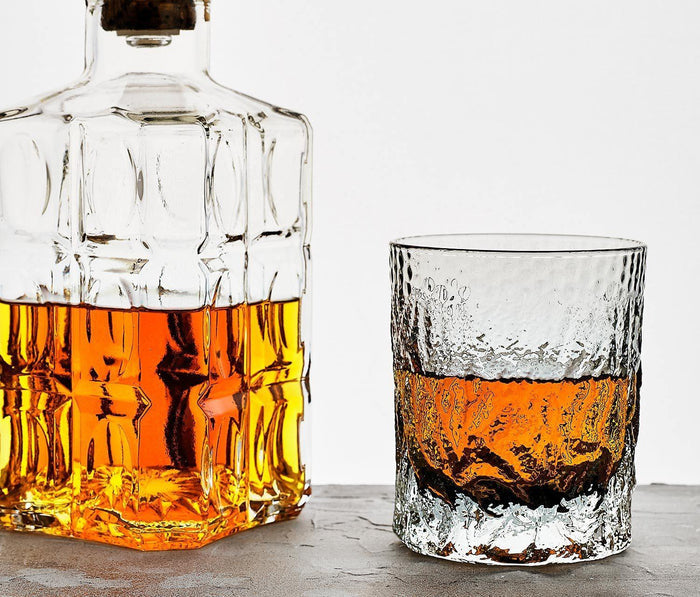 Blue Pheasant Harmon tumbler glass in Smoke with whiskey