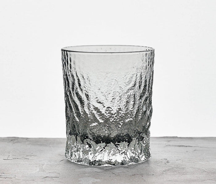 Blue Pheasant Harmon tumbler glass in Smoky Topaz with whiskey- lollygag