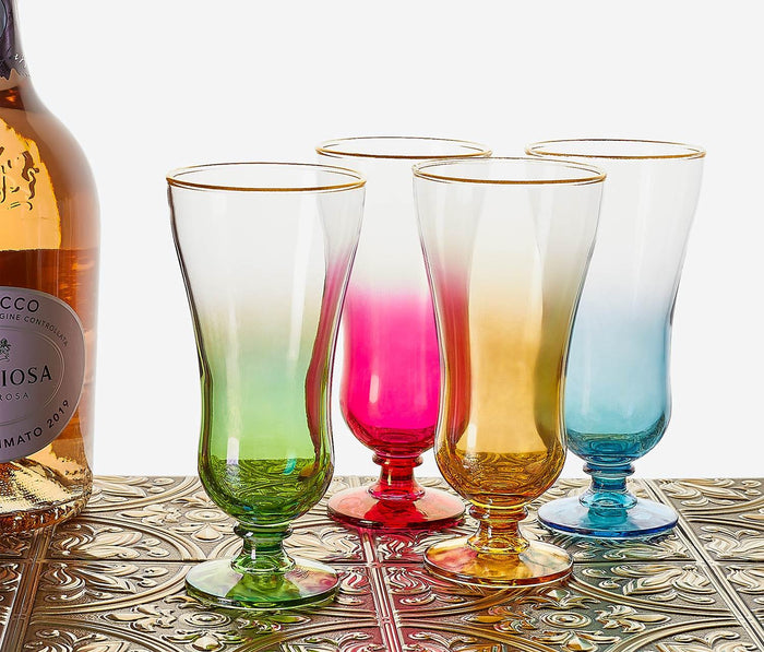 Vintage Bollywood Iridescent Rainbow Tulip Champagne Glass - Lollygag