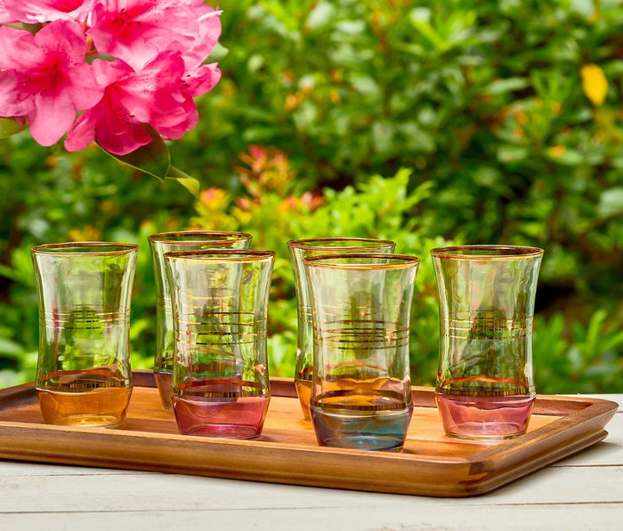 Vintage Retro Rainbow Drinking Glasses - lollygag