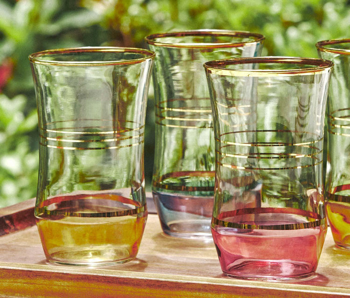 Vintage Retro Rainbow Drinking Glasses - lollygag