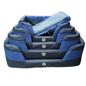 Bono Fido Stay Dry Basket Dog Bed Blue Large-Habitat Pet Supplies