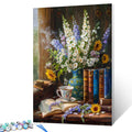Books Flowers and Tea by the Window Paint by Numbers - Tucocoo
