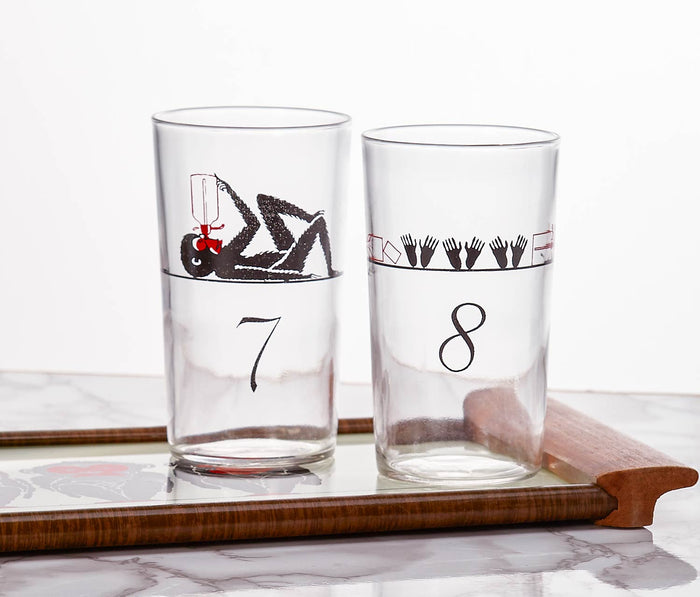 Mid-century modern Vintage onkey Tumblers Barware Set - Lollygag