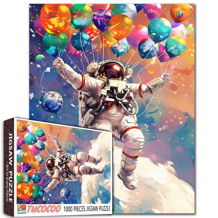 Brave Astronaut Hodling Balloon Jigsaw Puzzle