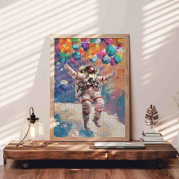 Brave Astronaut Hodling Balloon Jigsaw Puzzle