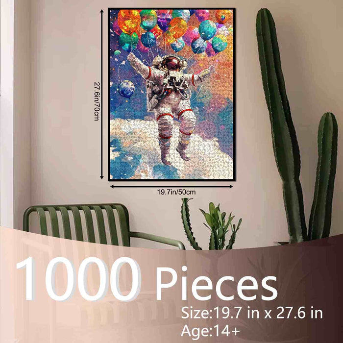 Brave Astronaut Hodling Balloon Jigsaw Puzzle