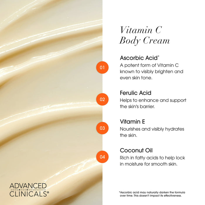 Brightening Body Cream Kenya-Advanced Clinicals Vitamin C Body Cream for Radiant Skin